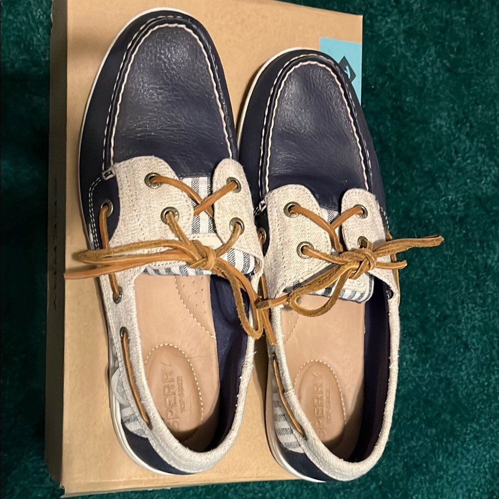 Sperry Blue and Tan Boat Shoes